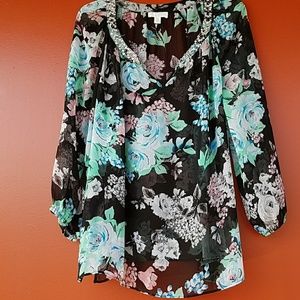 Charter Club | Sheer Floral Petite top
